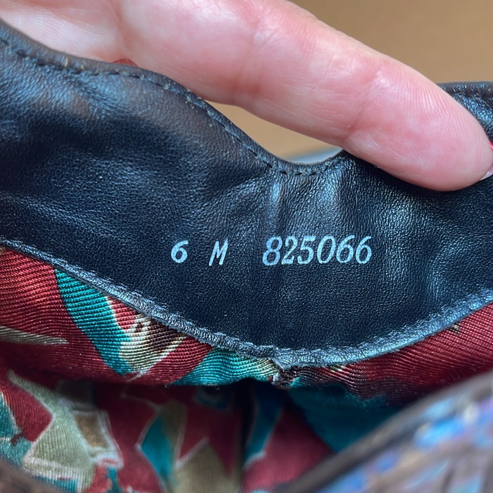 SOLD:  Zodiac Blue Green Magenta Floral Embossed Cowboy Boots Vintage Women's 6 - Picture 6 of 16